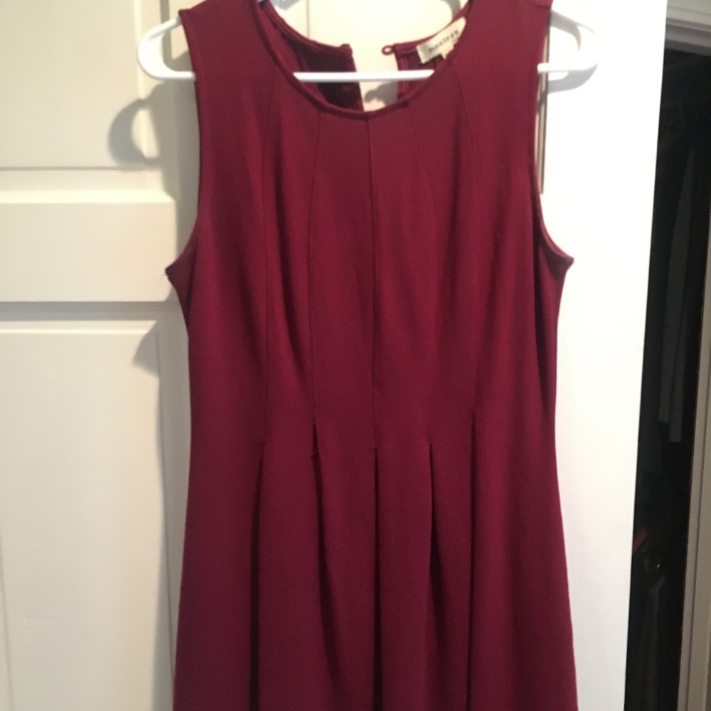 Maroon Dress with Some Pleats